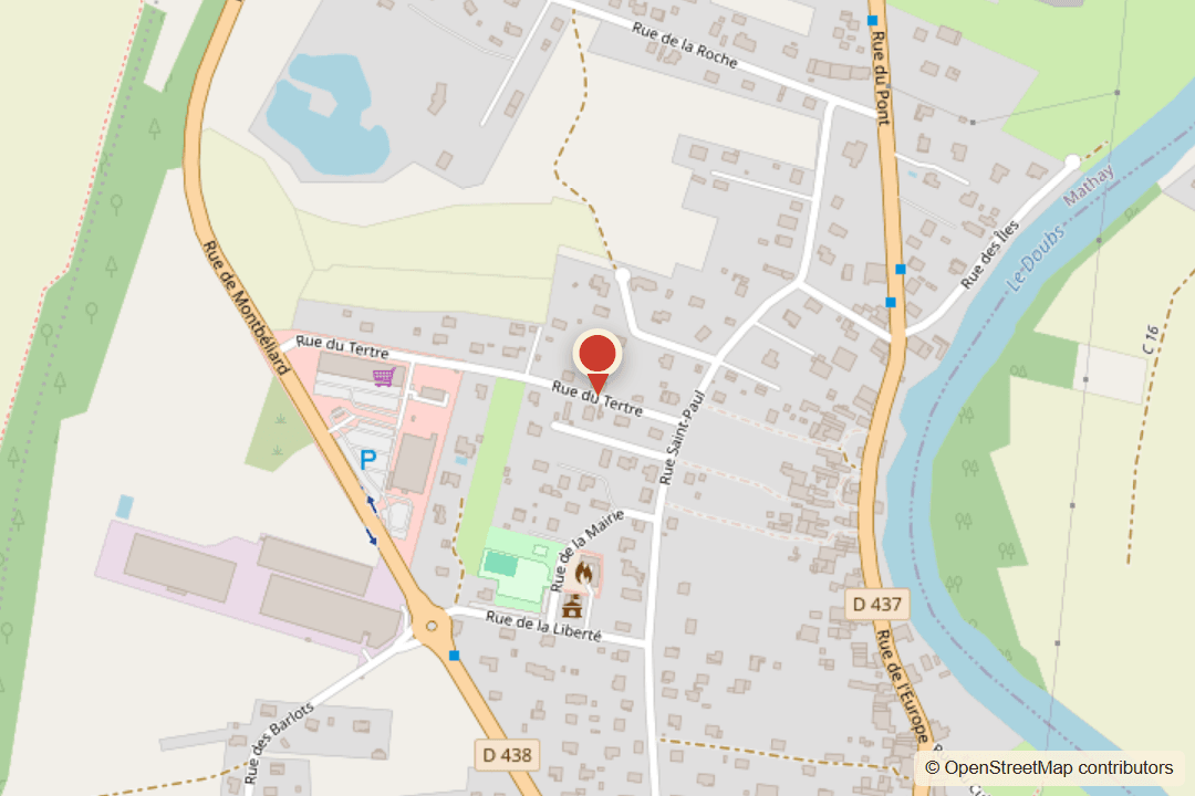Plan de situation du restaurant, 277 Rue du Tertre, 25700 Mathay